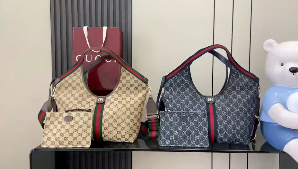Gucci White Leather Double G Tote Bag
