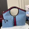 Gucci Light Blue Double G Tote Bag