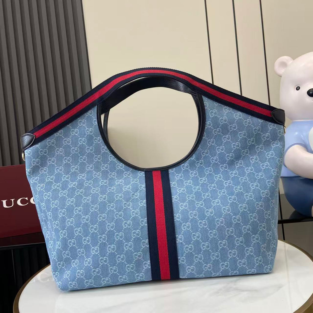 Gucci Light Blue Double G Tote Bag