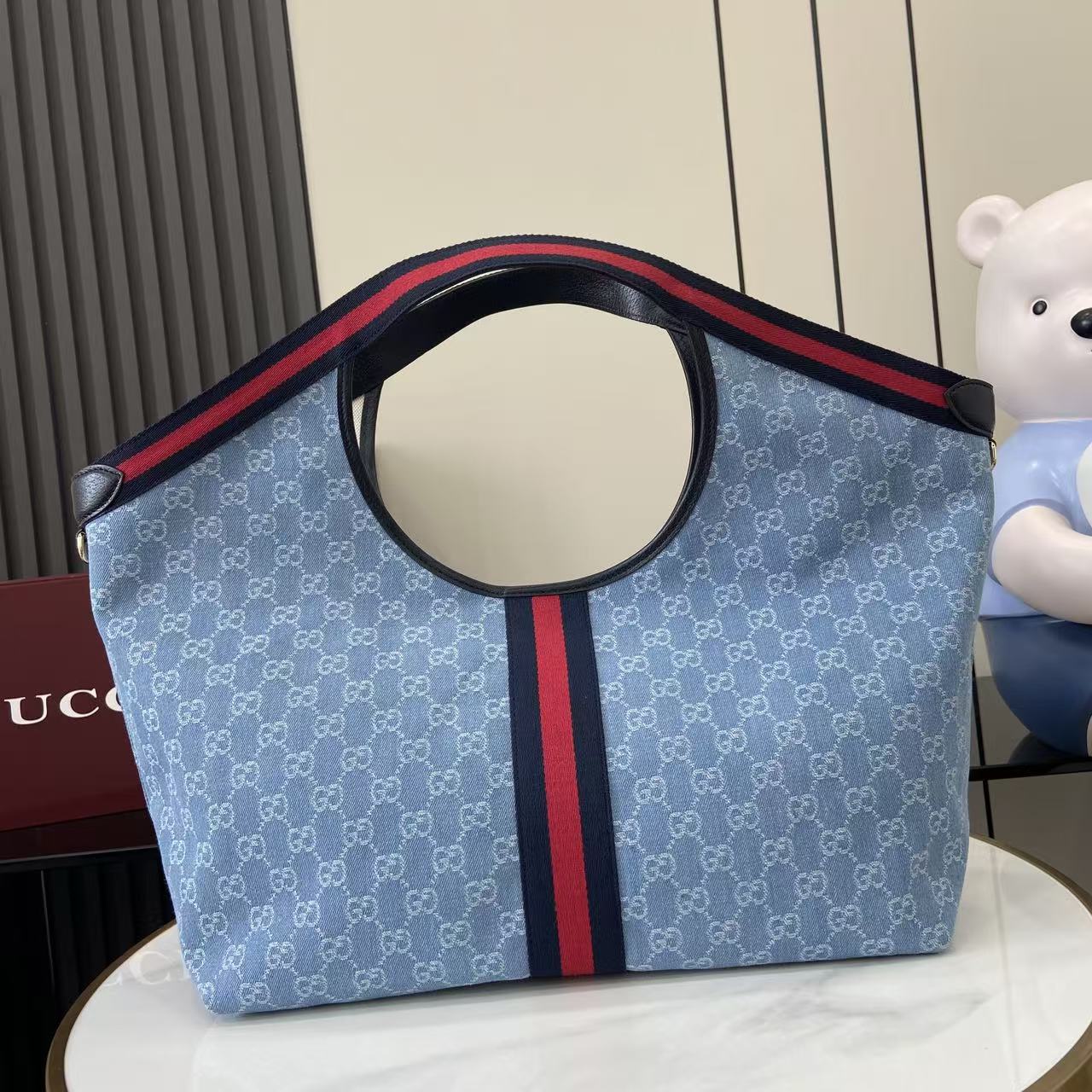 Gucci Light Blue Double G Tote Bag