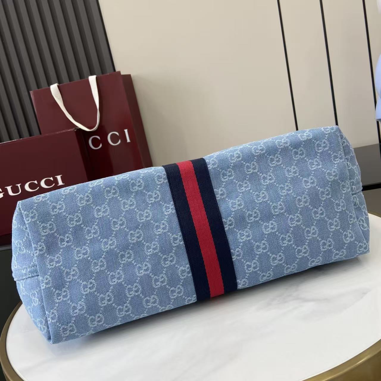 Gucci Light Blue Double G Tote Bag
