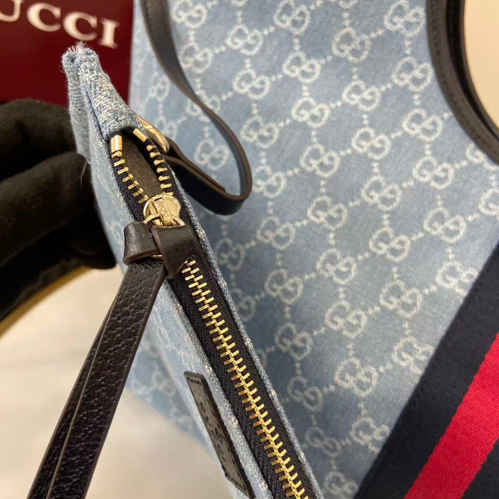 Gucci Light Blue Double G Tote Bag