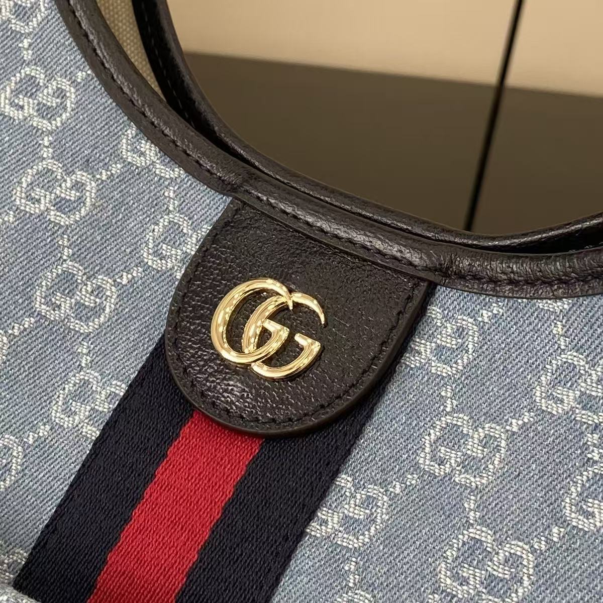 Gucci Light Blue Double G Tote Bag