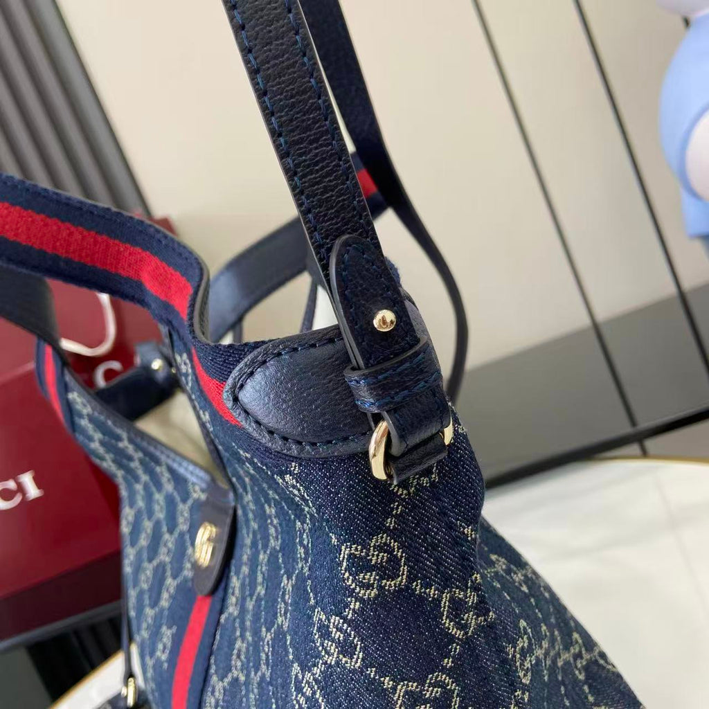Gucci White Leather Double G Tote Bag