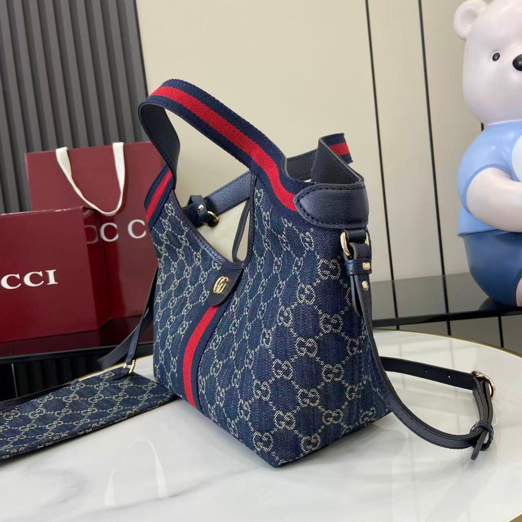 Gucci White Leather Double G Tote Bag