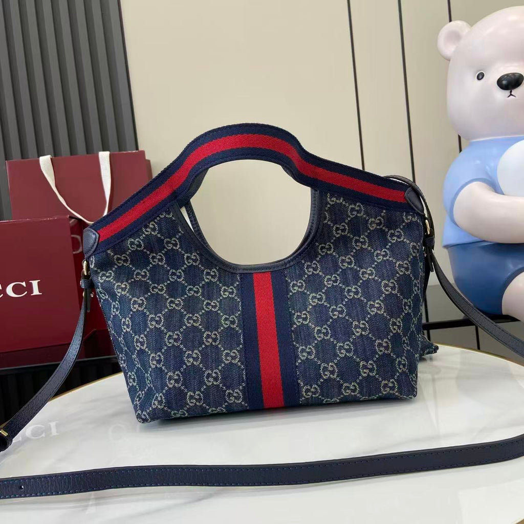 Gucci White Leather Double G Tote Bag