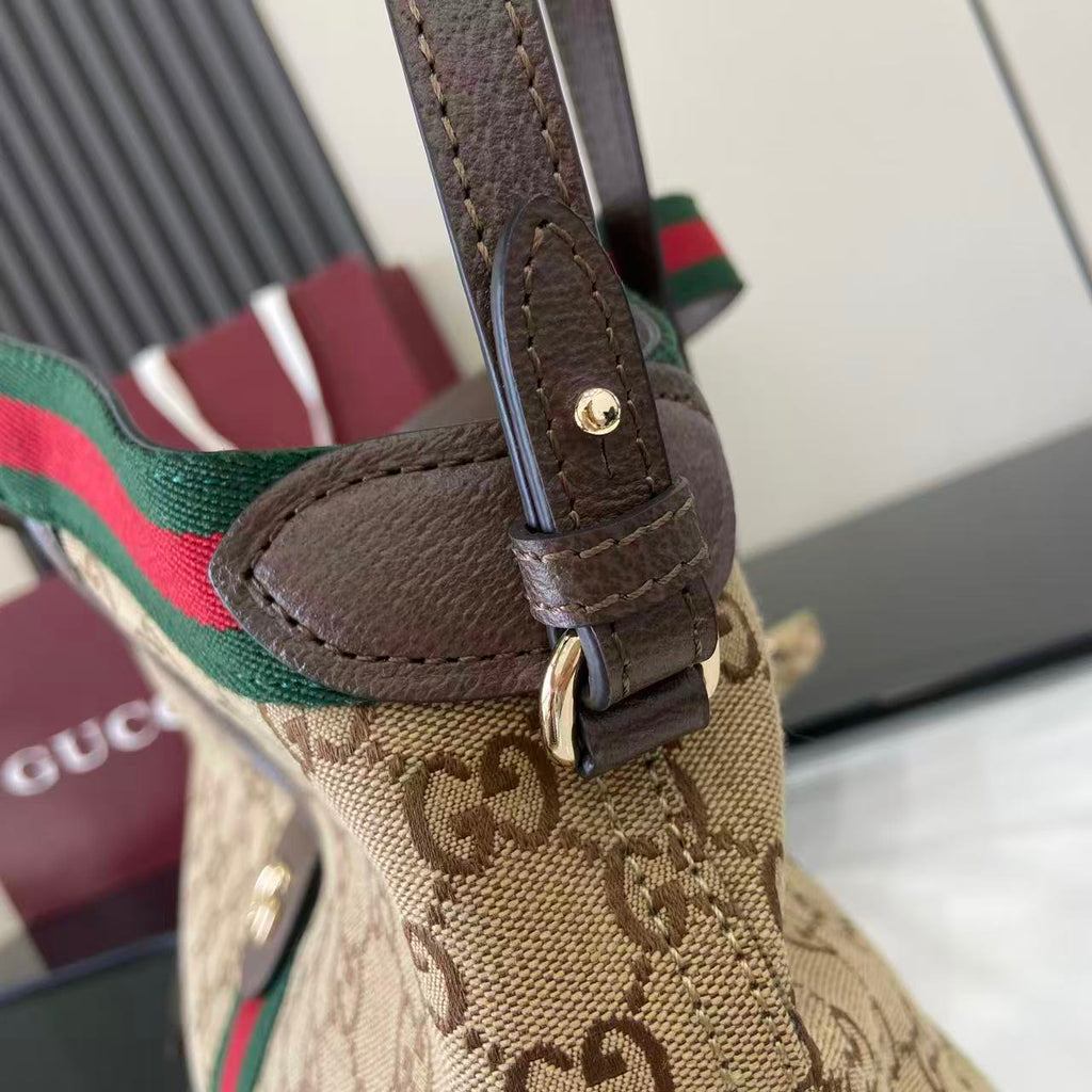 Gucci Brown Linen Double G Tote Bag