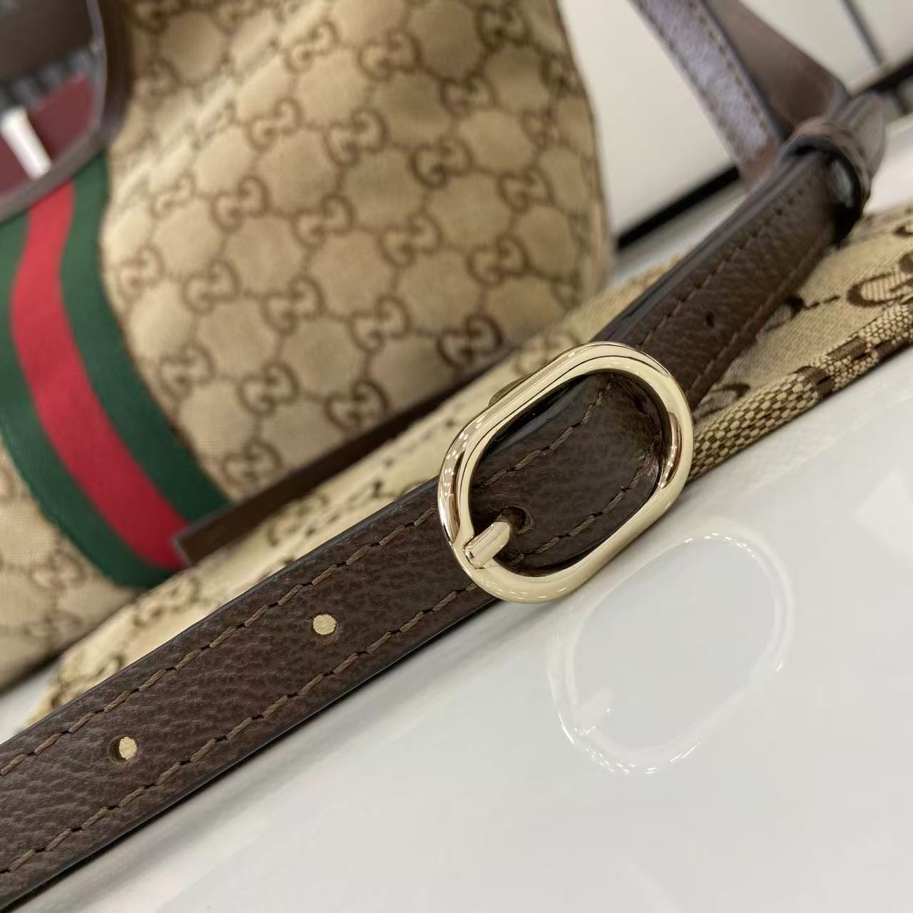 Gucci Brown Linen Double G Tote Bag