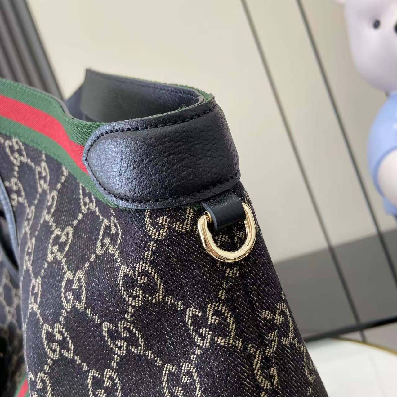 Gucci Black Canvas Double G Clutch