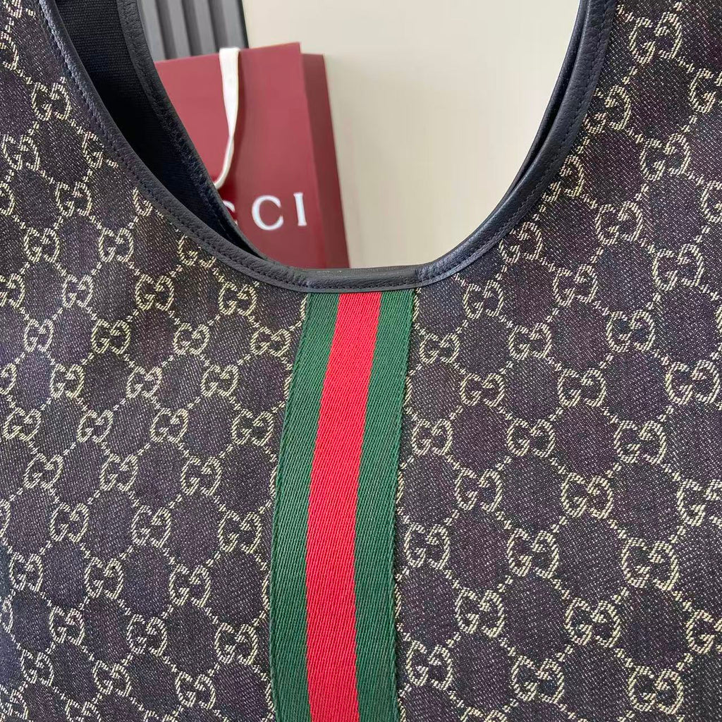 Gucci Black Canvas Double G Clutch