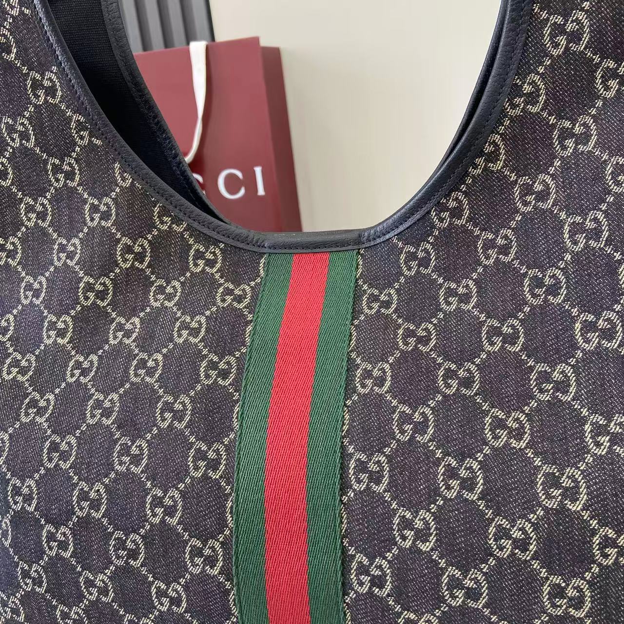 Gucci Black Canvas Double G Clutch