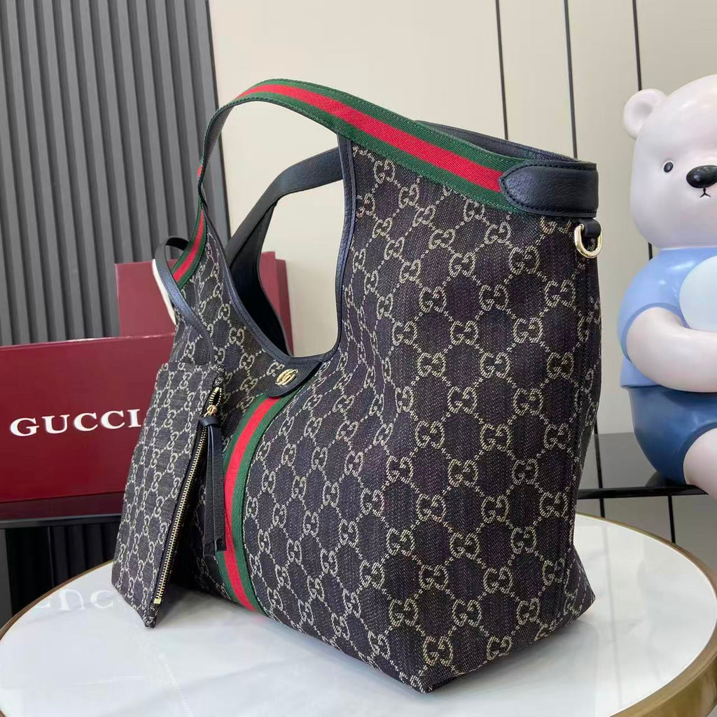 Gucci Black Canvas Double G Clutch