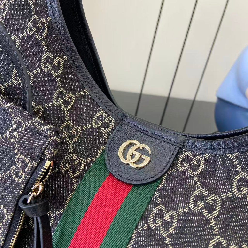 Gucci Black Canvas Double G Clutch