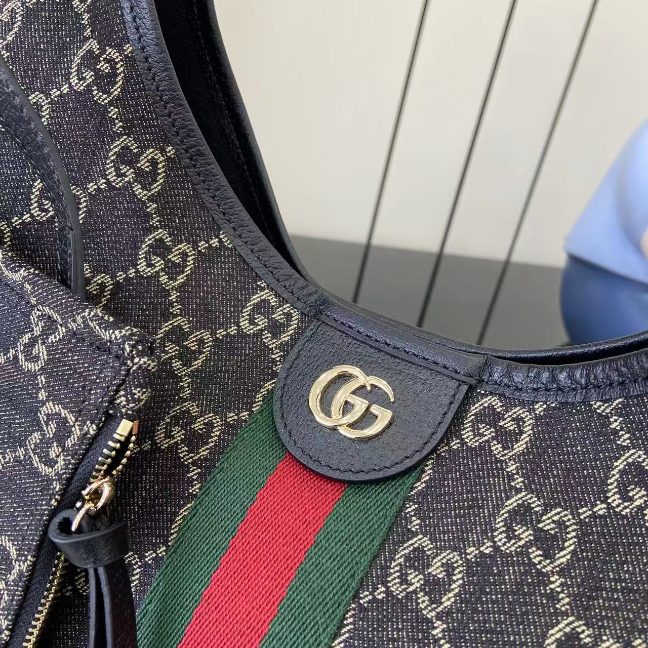 Gucci Black Canvas Double G Clutch