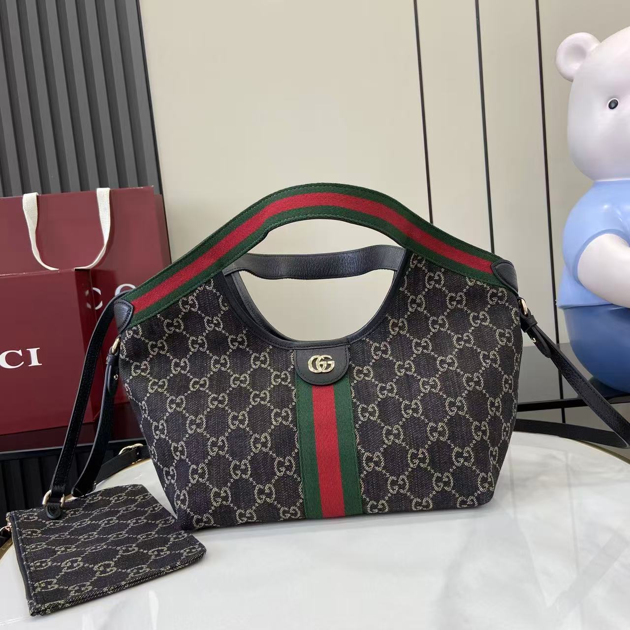 Gucci Black Double G Tote Bag
