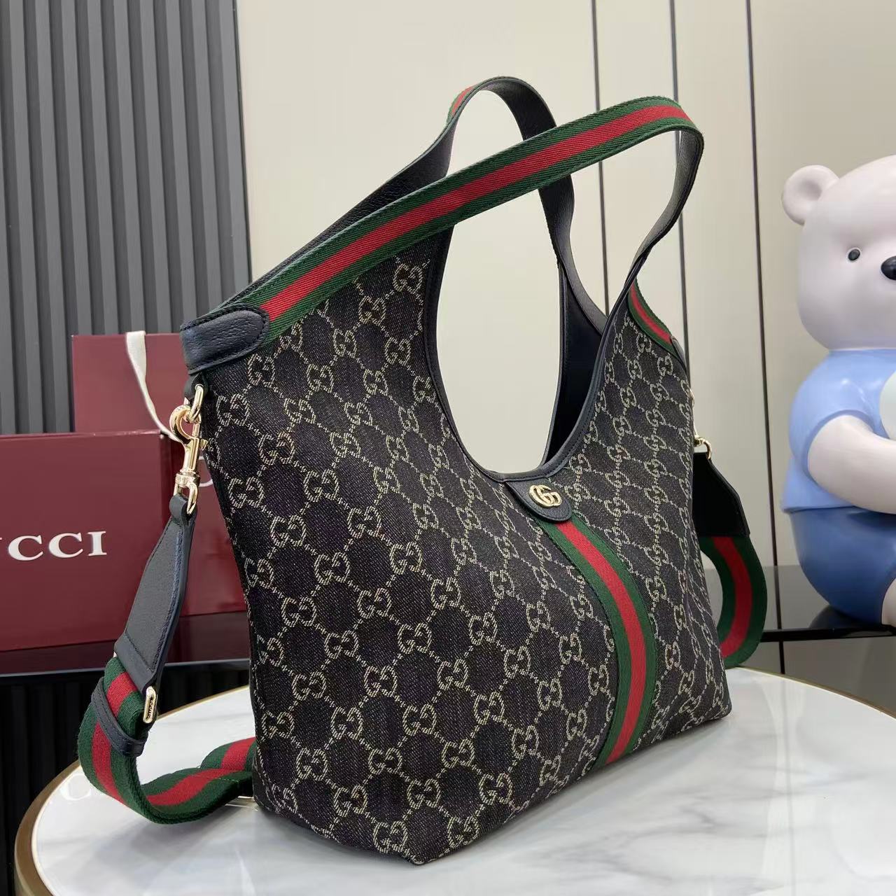 Gucci Black Double G Tote Bag