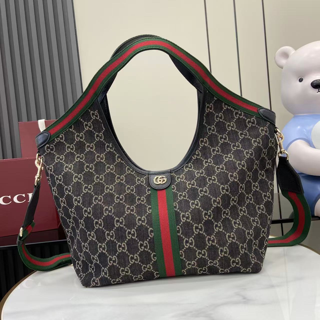 Gucci Black Double G Tote Bag