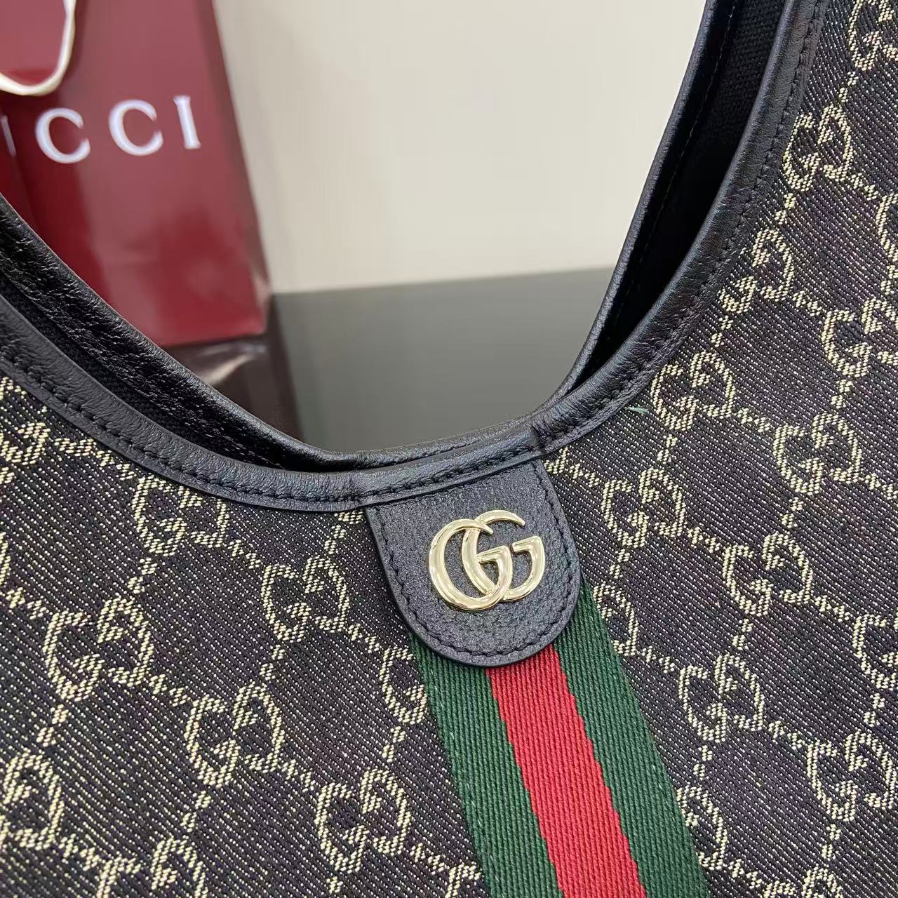 Gucci Black Double G Tote Bag
