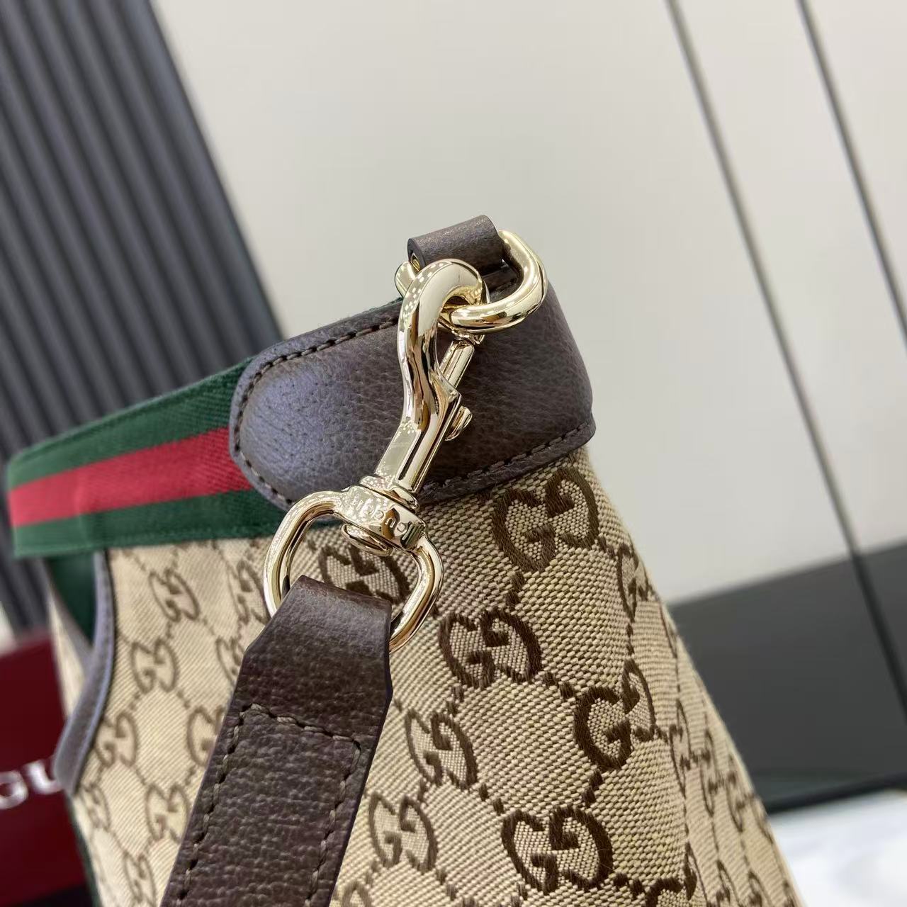 Gucci Black Leather Double G Tote Bag