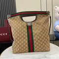 Gucci Black Leather Double G Tote Bag