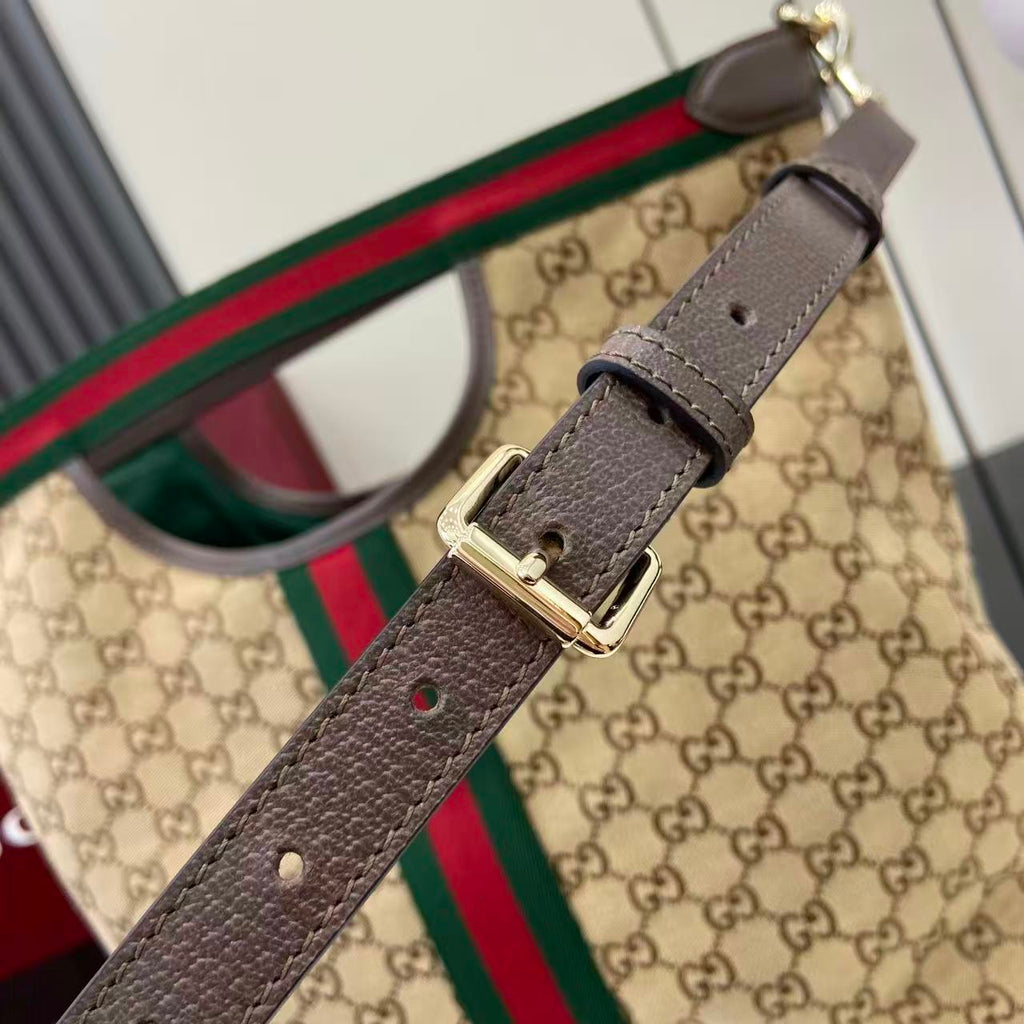 Gucci Black Leather Double G Tote Bag