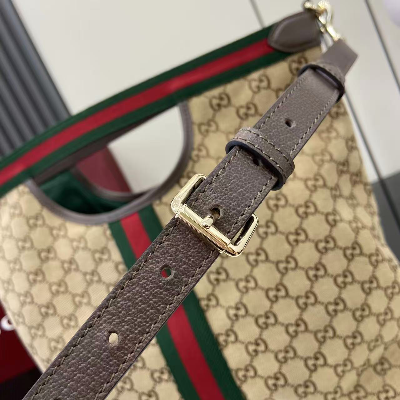 Gucci Black Leather Double G Tote Bag