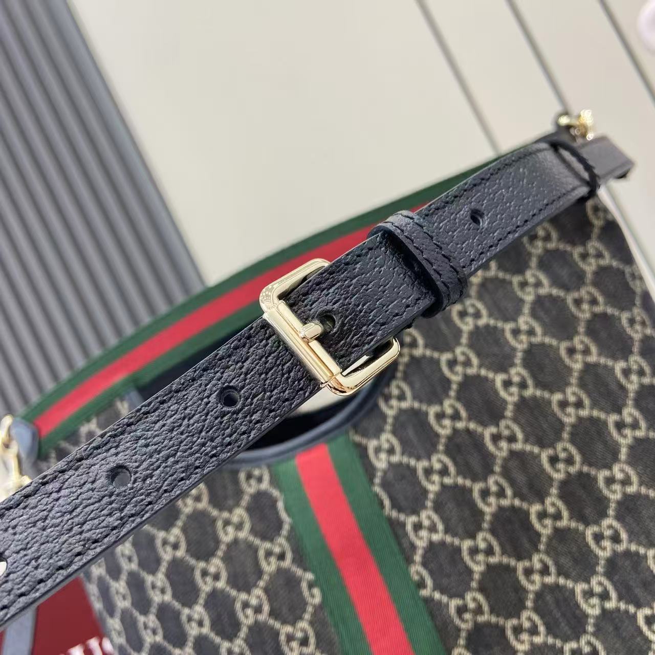 Gucci Black Leather Double G Clutch