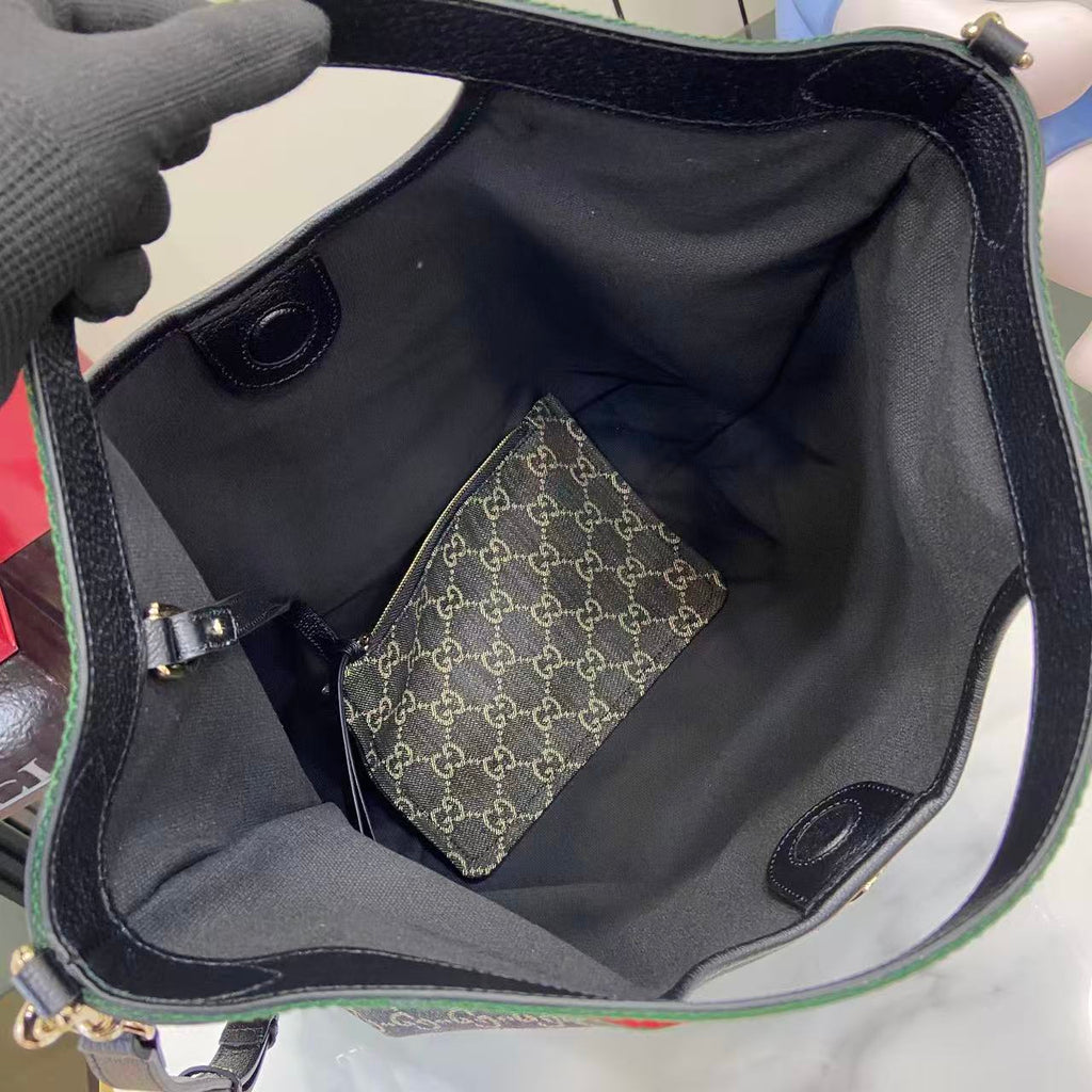 Gucci Black Leather Double G Clutch