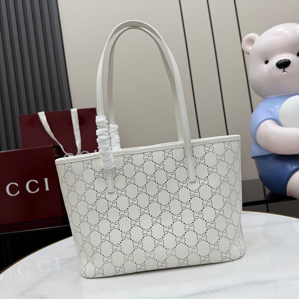 Gucci GG Marmont White Leather Tote Bag