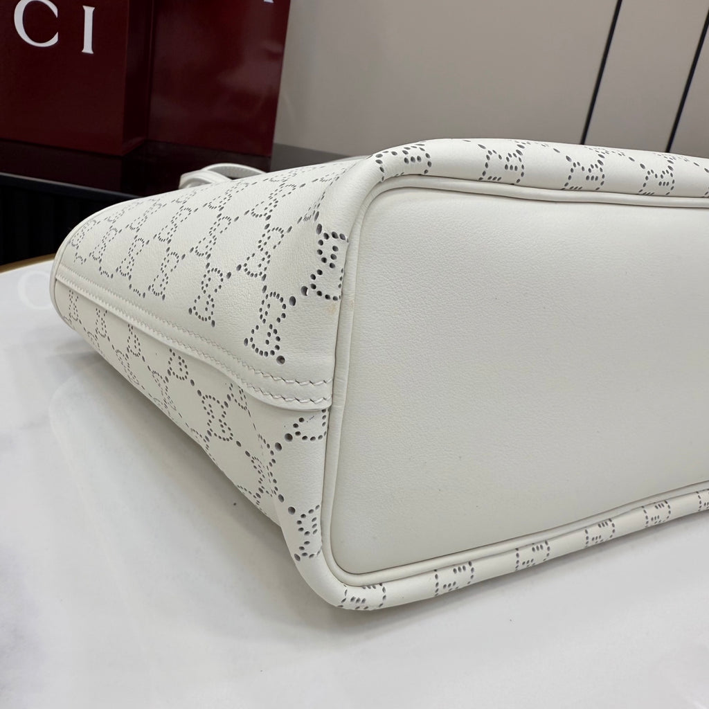 Gucci GG Marmont White Leather Tote Bag