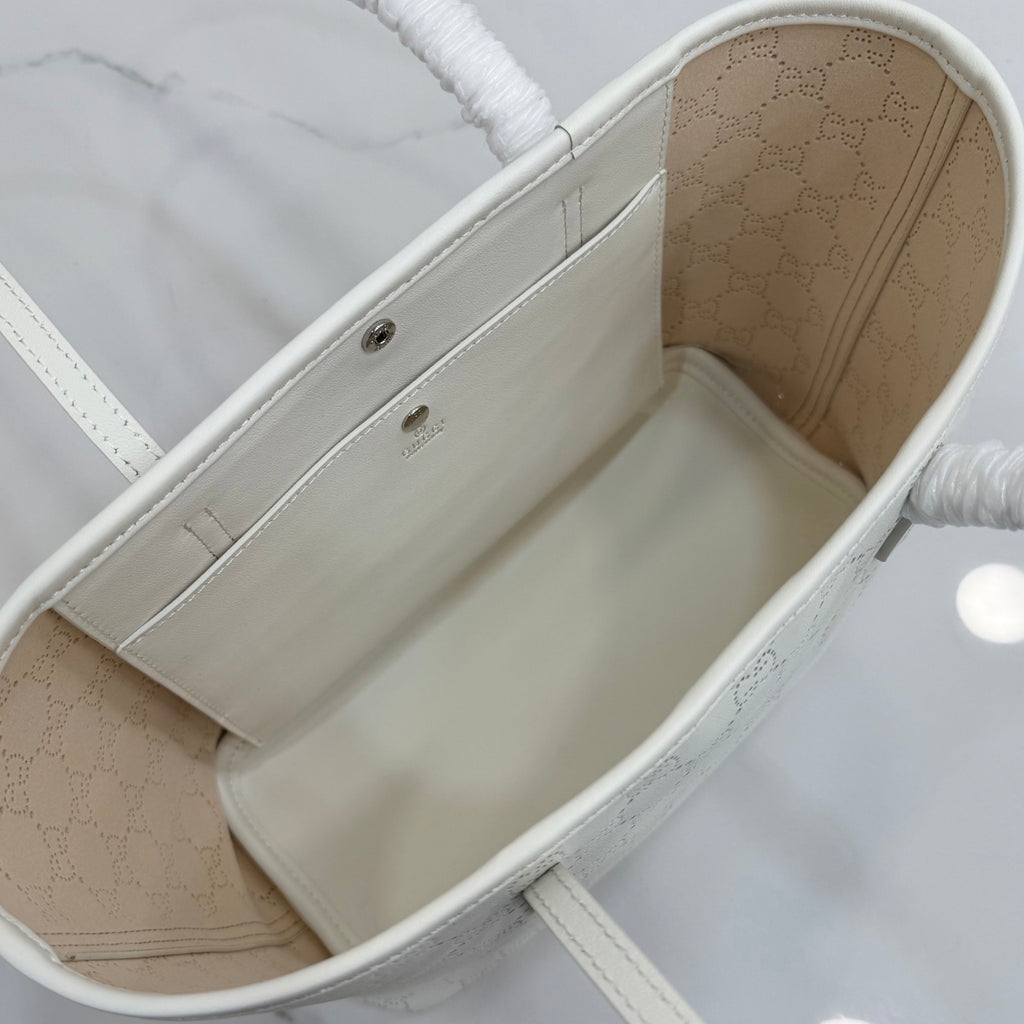 Gucci GG Marmont White Leather Tote Bag