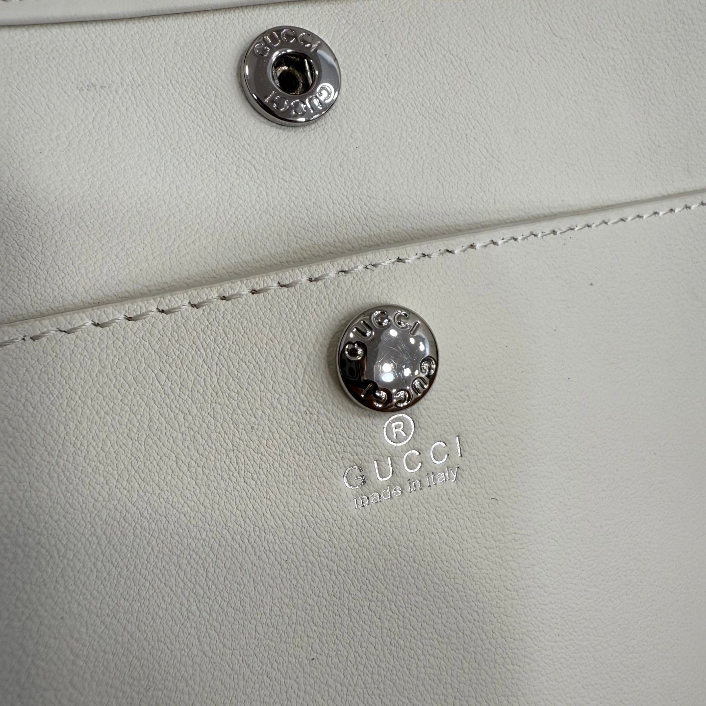 Gucci White Leather Openwork Tote Bag