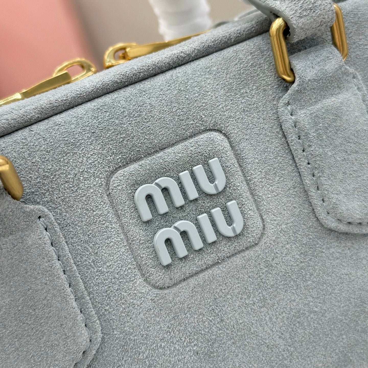 Lambskin Leather Letter-Motif Crossbody Bag