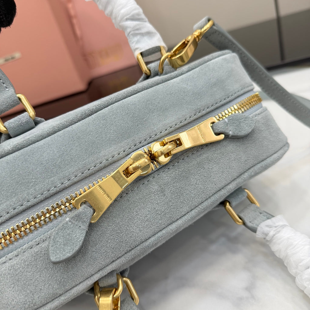 Lambskin Leather Letter-Motif Crossbody Bag