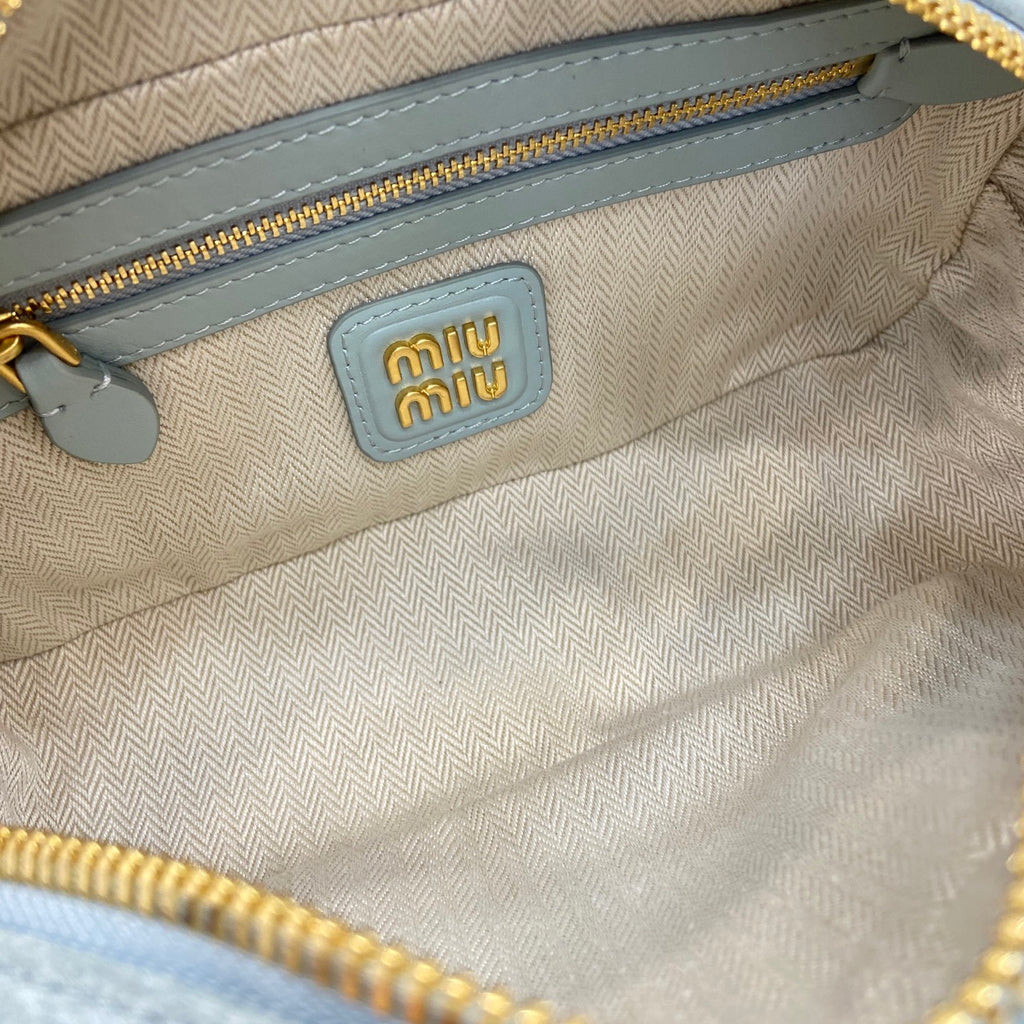 Lambskin Leather Letter-Motif Crossbody Bag