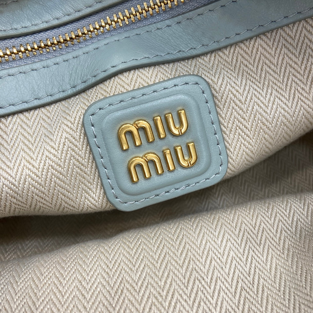 Lambskin Leather Letter-Motif Crossbody Bag