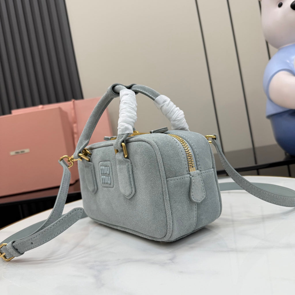 Lambskin Leather Letter-Motif Crossbody Bag