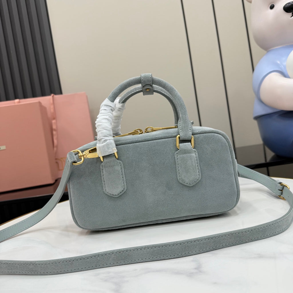 Lambskin Leather Letter-Motif Crossbody Bag