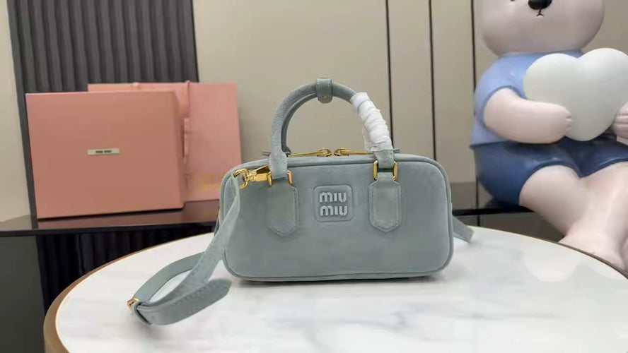 Gray Leather Tote Bag