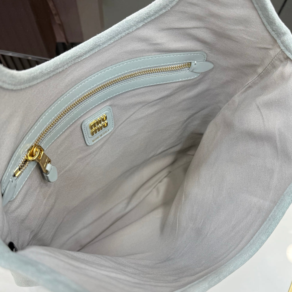 Gray Leather Tote Bag