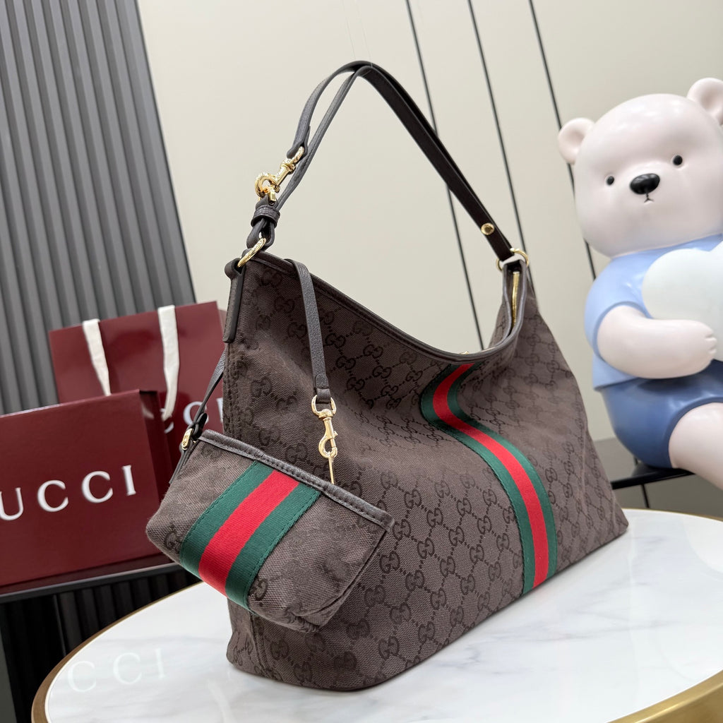 Gucci Brown Leather Shoulder Bag