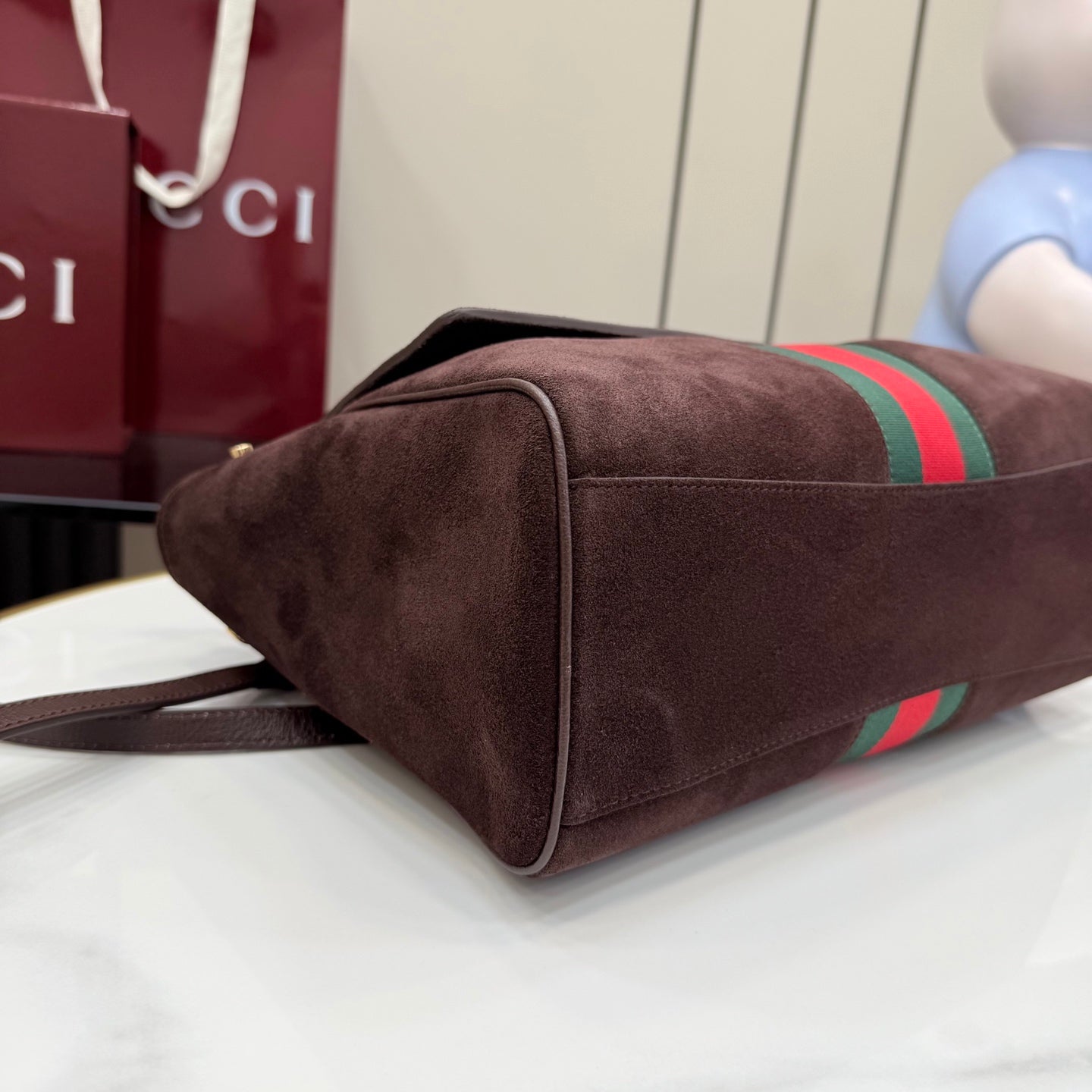 Gucci White Leather Horsebit Printed Quilted Tote Bag