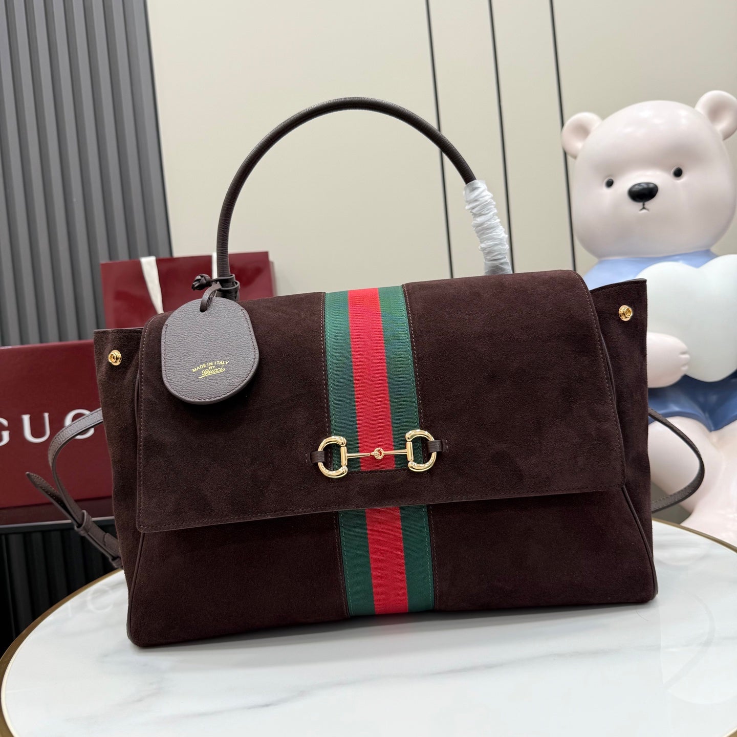 Gucci Brown Leather Horsebit Handbag