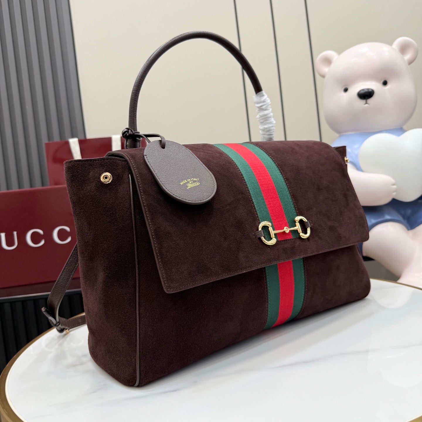 Gucci Brown Leather Horsebit Handbag