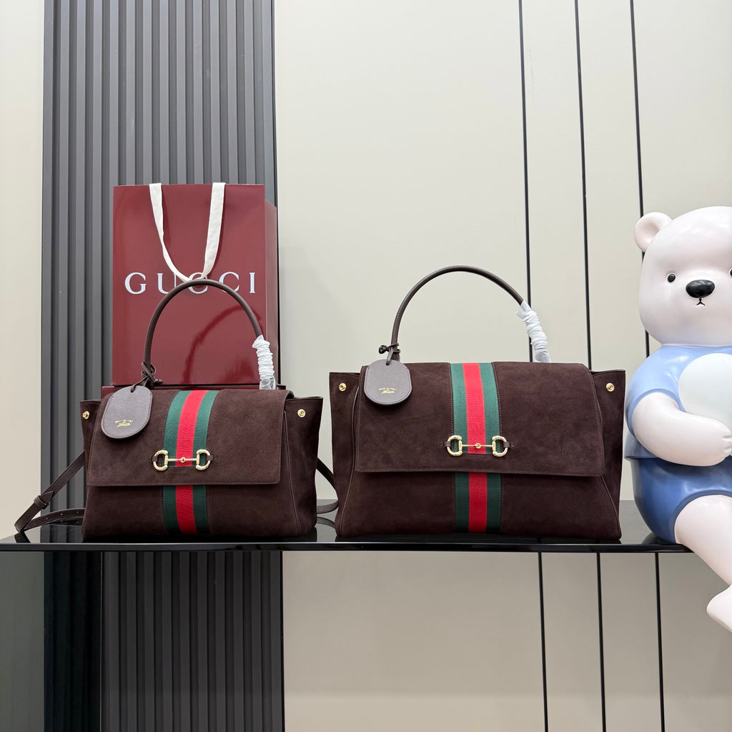 Gucci Brown Leather Horsebit Handbag