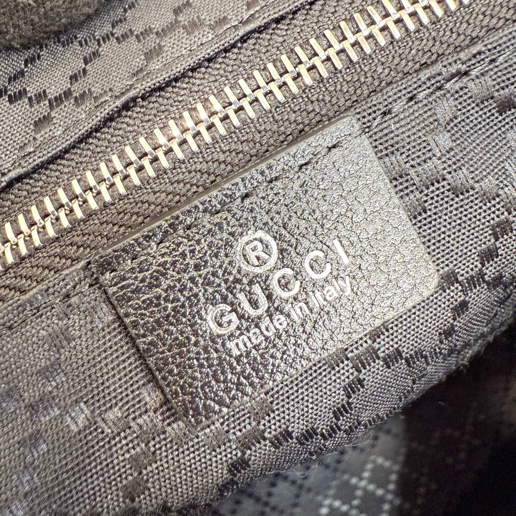 Gucci Jackie 1961 Black Leather Lock-Detail Lock Tote Bag