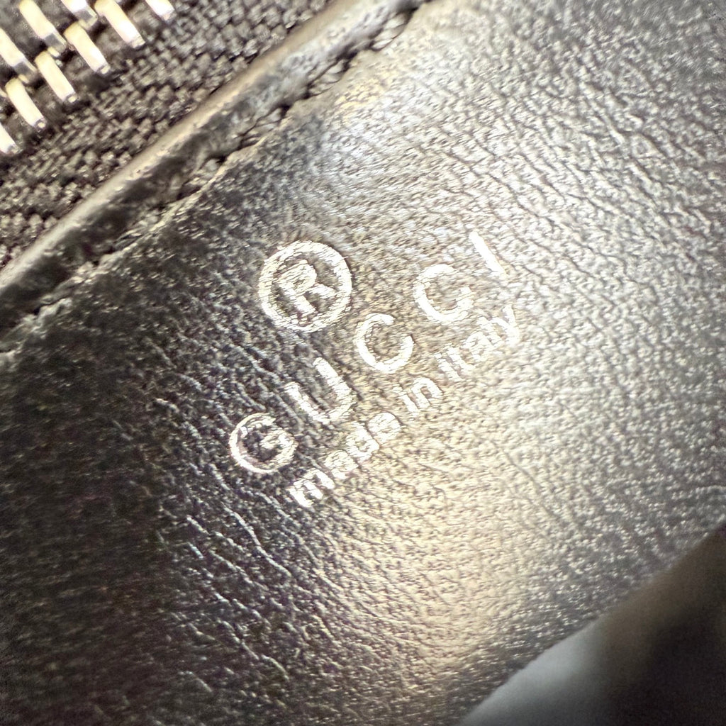 Gucci Jackie 1961 Black Lambskin Leather Lock-Detail Lock Bag