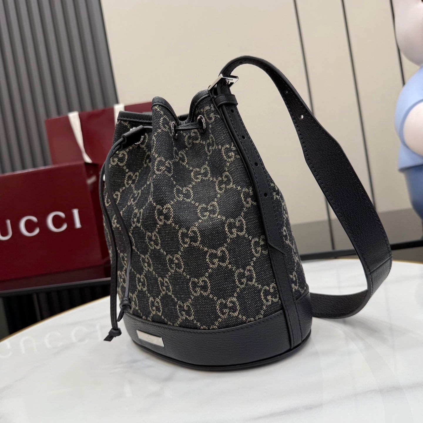 Gucci Black Nylon Drawstring Bag