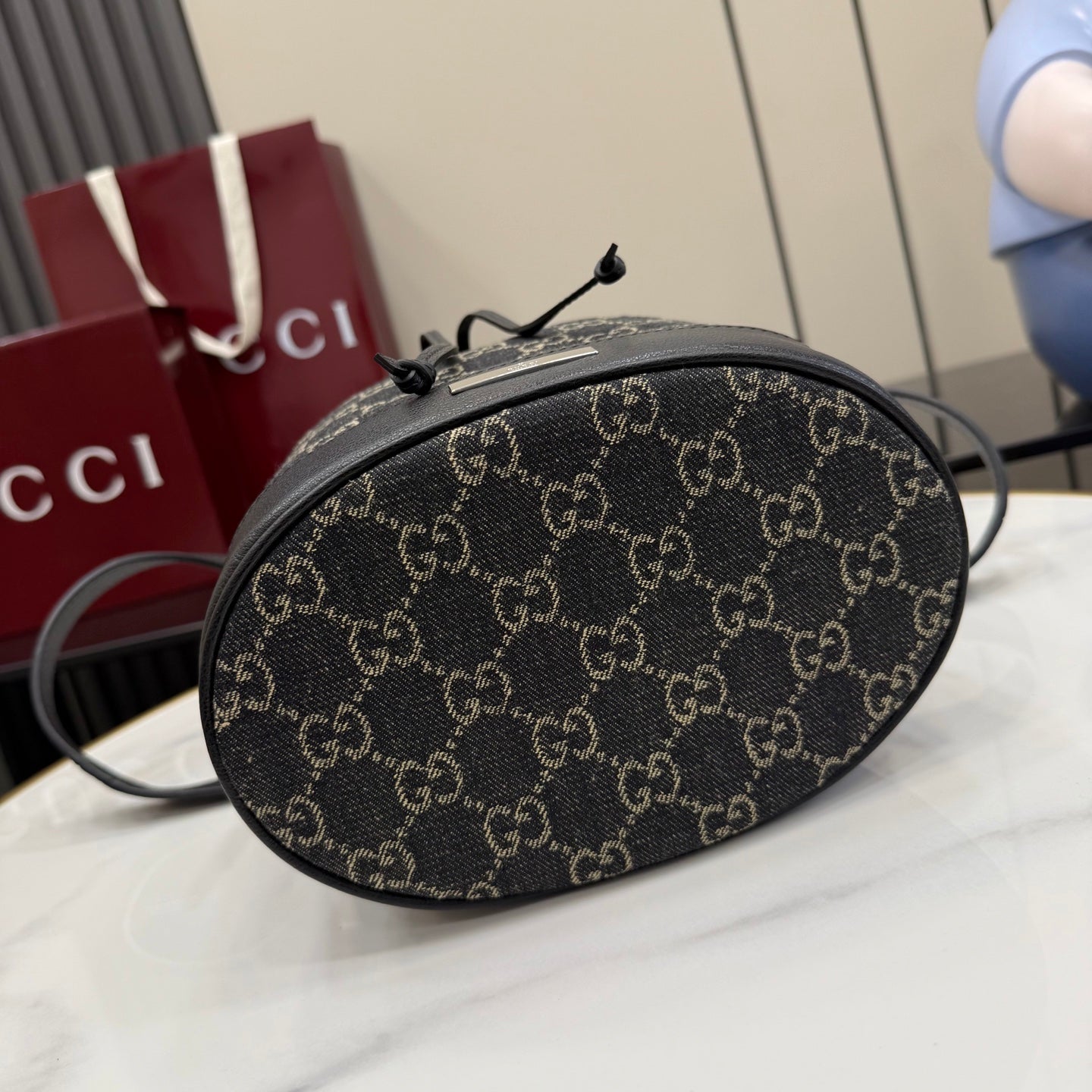 Gucci Black Nylon Drawstring Bag
