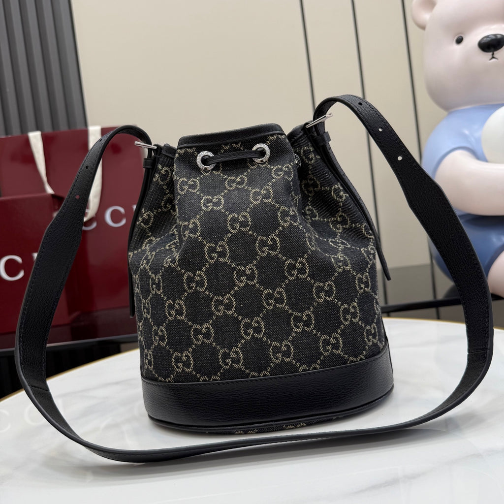 Gucci Black Nylon Drawstring Bag